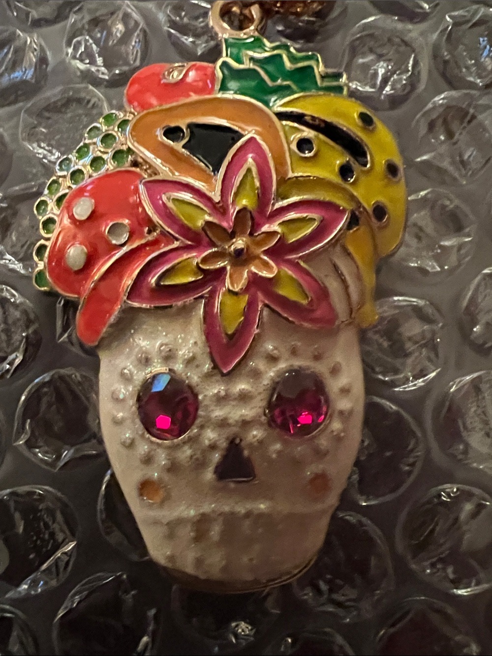 Betsey Johnson Sugar Skull Gold Tone 28”
Necklace NEW WITH TAGS